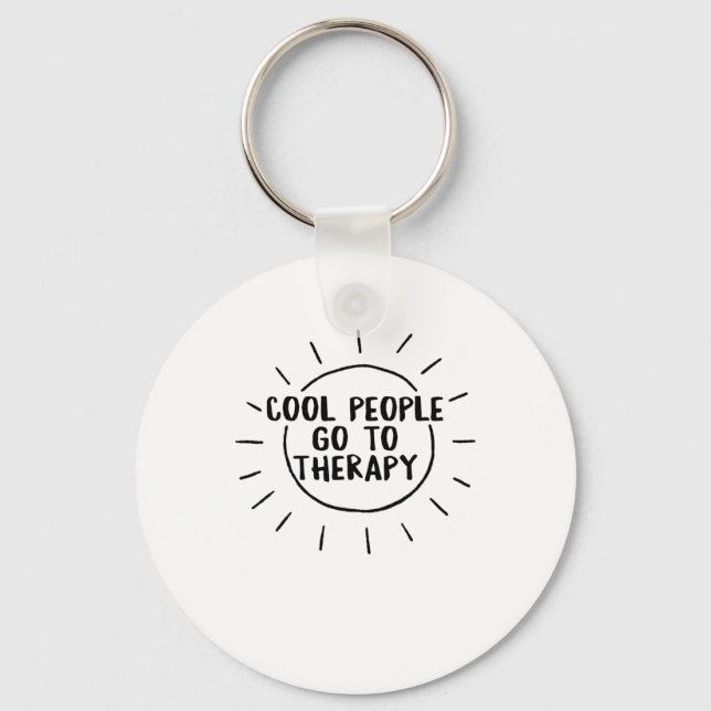 Health Cool People Go To Therapy Awareness Therapi Key Ring (Front)