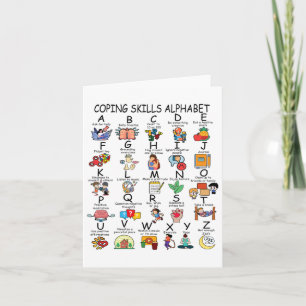 Health Coping Skills Alphabet School Teacher Kids  Card