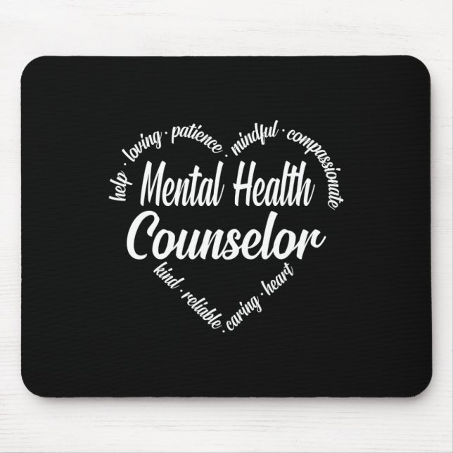 Health Counsellor Heart Word Cloud  Mouse Pad (Front)