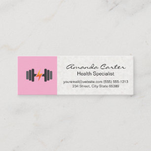 Health Dumbbell Logo Fitness Mini Business Card