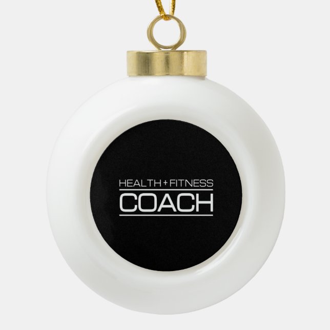 Health Fitness Coach Personal Trainer Gym Training Ceramic Ball Christmas Ornament (Front)