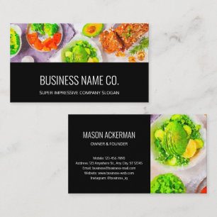 Health / Food Business Cards / Black BG