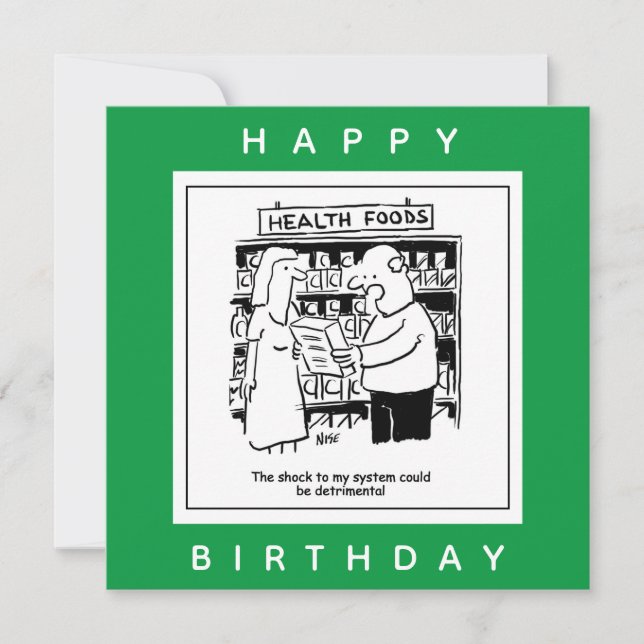 Health Food Could Be Shock to System Cartoon Card (Front)