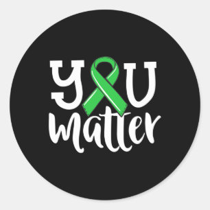 Health For Women You Problem Green Ribbon  Classic Round Sticker
