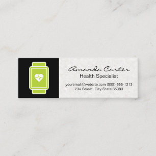 Health Green Heart Rate Monitor Mini Business Card