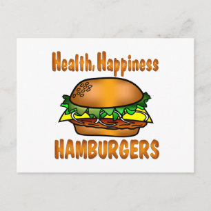 Health Happiness Hamburgers Postcard