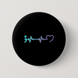 Health Illness Heartbeat Suicide Prevention  6 Cm Round Badge