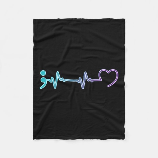 Health Illness Heartbeat Suicide Prevention  Fleece Blanket (Front)
