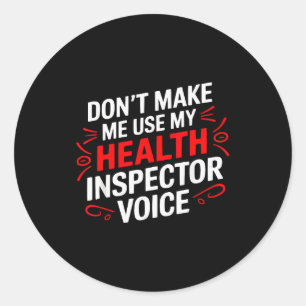 Health Inspector Job Profession Public Health  Classic Round Sticker