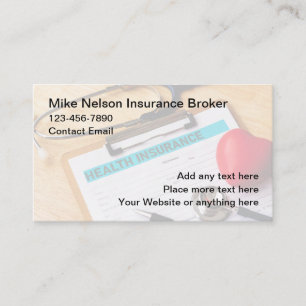 Health Insurance Broker Modern Business Card
