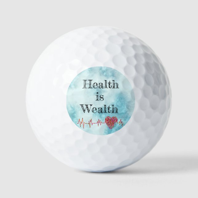 Health Is Wealth Golf Balls (Front)