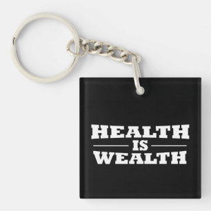 health is wealth key ring