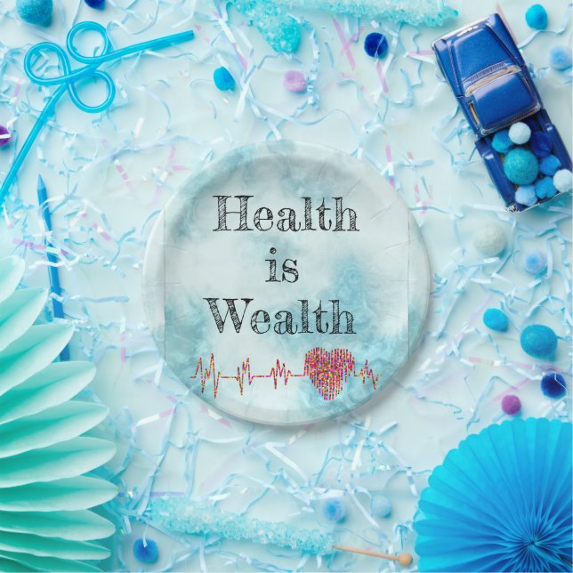 Health Is Wealth Paper Plate (Party)