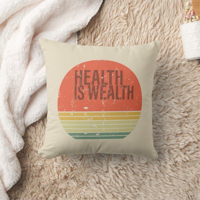Health is wealth vintage cushion (Blanket)