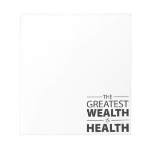 Health Is Wealth, Workout Gym Inspirational Notepad