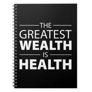 Health Is Wealth, Workout Gym Inspirational Spiral Notebook