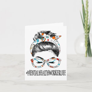 Health Life Messy Hair Woman Bun Healthcare  Card