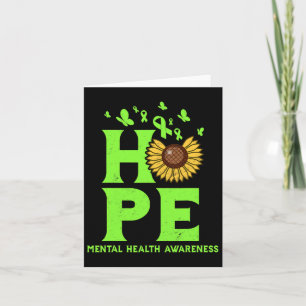Health Lime Green Hope Vintage Sunflower Awareness Card