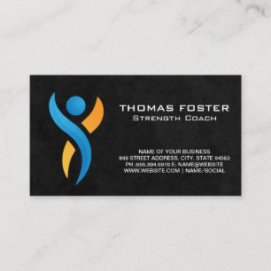 Health Logo Strength Fitness Business Card