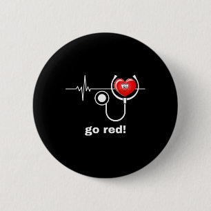 Health Month February American Heart Health  6 Cm Round Badge