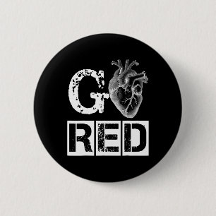 Health Month February American Heart Health 6 Cm Round Badge