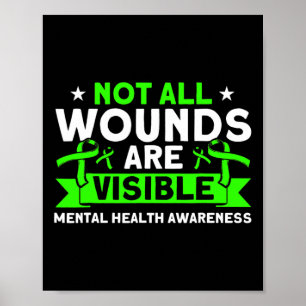 Health Not All Wounds Visible Mental Health Awaren Poster