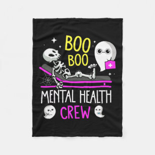 Health Nurse Psych Boo Boo Crew Nursing Halloween Fleece Blanket