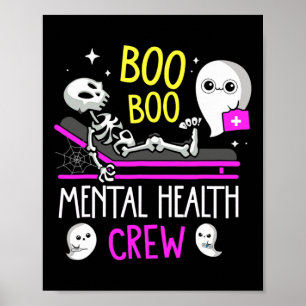 Health Nurse Psych Boo Boo Crew Nursing Halloween Poster