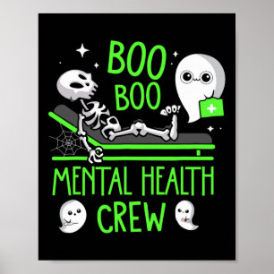 Health Nurse Psych Boo Boo Crew Nursing Halloween Poster