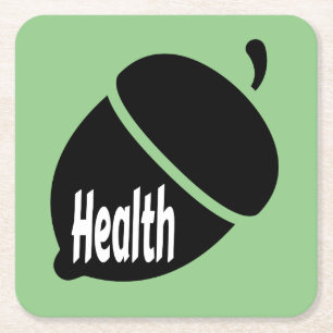 Health Nut Healthy Living for Life Square Paper Coaster