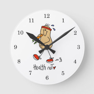 Health Nut T-shirts and Gifts Round Clock