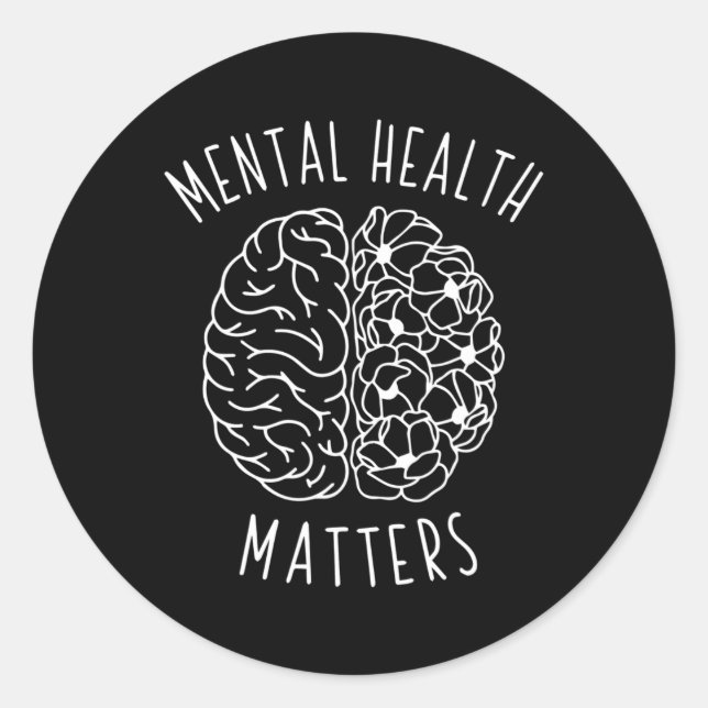 Health Problem Human Brain Graphic Mind Awareness  Classic Round Sticker (Front)
