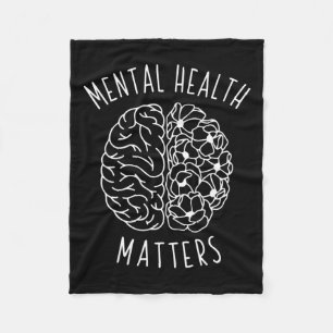 Health Problem Human Brain Graphic Mind Awareness  Fleece Blanket
