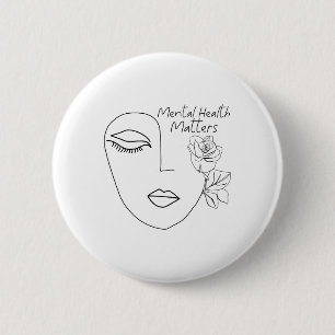 Health Problems Awareness For Women Abstract Face 6 Cm Round Badge