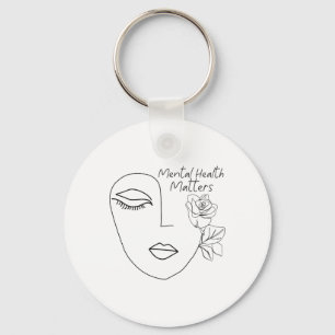 Health Problems Awareness For Women Abstract Face  Key Ring