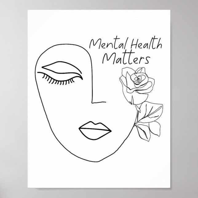 Health Problems Awareness For Women Abstract Face  Poster (Front)