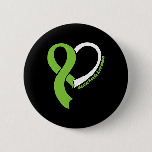 Health Problems Awareness Month May Lime Green Rib 6 Cm Round Badge