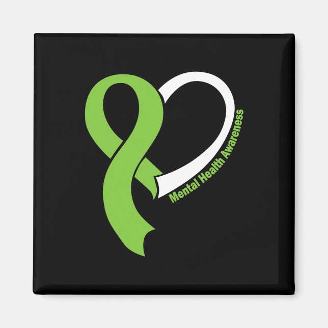 Health Problems Awareness Month May Lime Green Rib Magnet (Front)