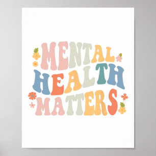 Health Problems Be Kind Groovy Retro Mental Awaren Poster