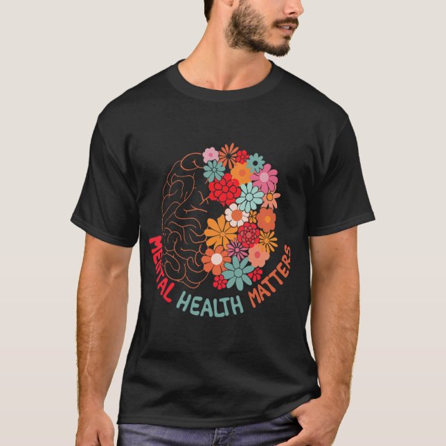 Health Problems End The Stigma Floral Brain Women  T-Shirt (Front)
