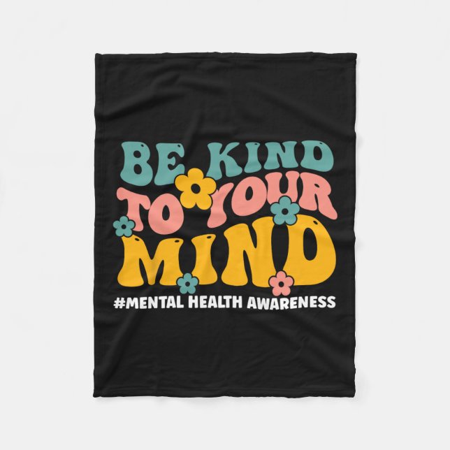 Health Problems End The Stigma Mental Health Aware Fleece Blanket (Front)