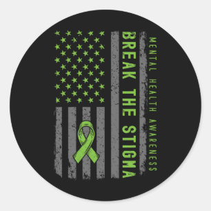 Health Problems Fight Stigma Mental Health Awarene Classic Round Sticker