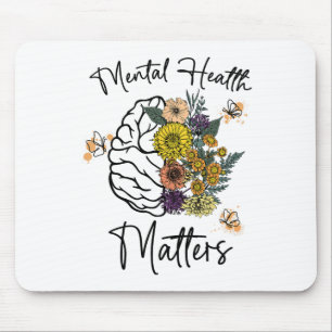 Health Problems Flower Brain Mental Health Awarene Mouse Pad