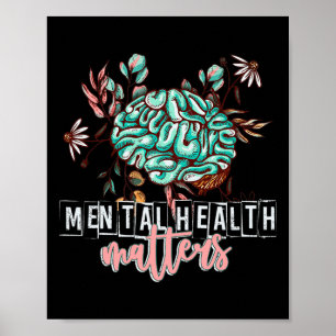 Health Problems Flower Mind Brain Self Care Awaren Poster