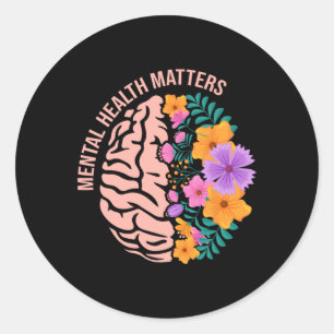 Health Problems Gift Awareness Month Mental Health Classic Round Sticker