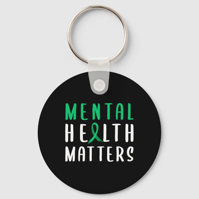 Health Problems Green Ribbon  Key Ring (Front)