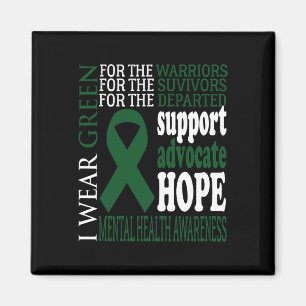 Health Problems Green Ribbon Mental Health Awarene Magnet