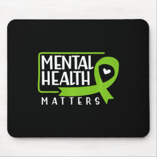 Health Problems Green Ribbon Mental Health Awarene Mouse Pad