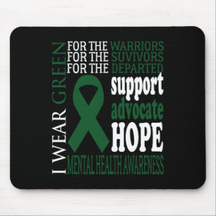 Health Problems Green Ribbon Mental Health Awarene Mouse Pad