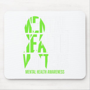 Health Problems Green Ribon Mental Health Awarenes Mouse Pad